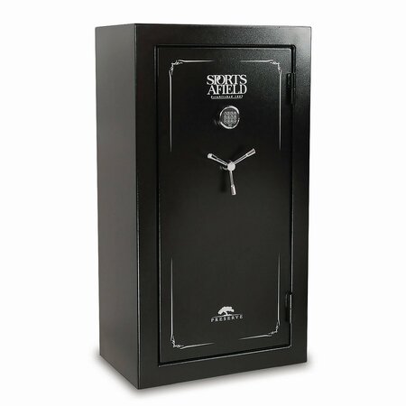 SPORTS AFIELD Preserve 32-Gun Fire and Waterproof Gun Safe with Electronic Lock, Black Textured Gloss SA5932P